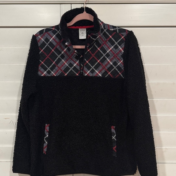 Vera Bradley Black Quilted Pullover - Picture 1 of 8